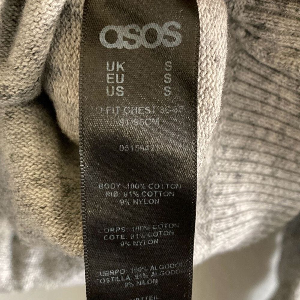 Men’s ASOS Mock Neck Sweatshirt Gray size Small - Picture 3 of 4